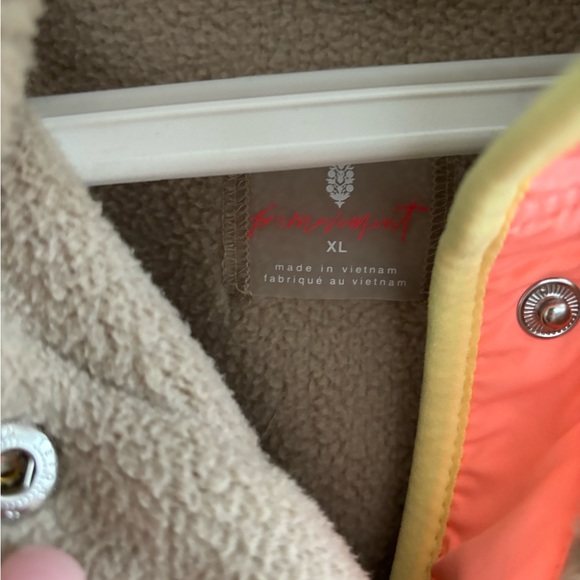 Free People FP Movement Hit The Slopes Fleece Jacket Womens Size XL NWOT Clay - Picture 2 of 3